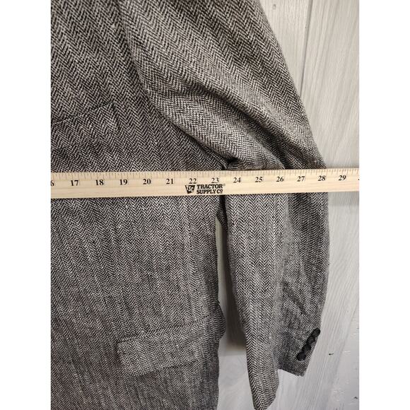 Stafford 100% Silk Men's Sport Coat 46L Salt & Pepper Church Business Preppy - Picture 11 of 11